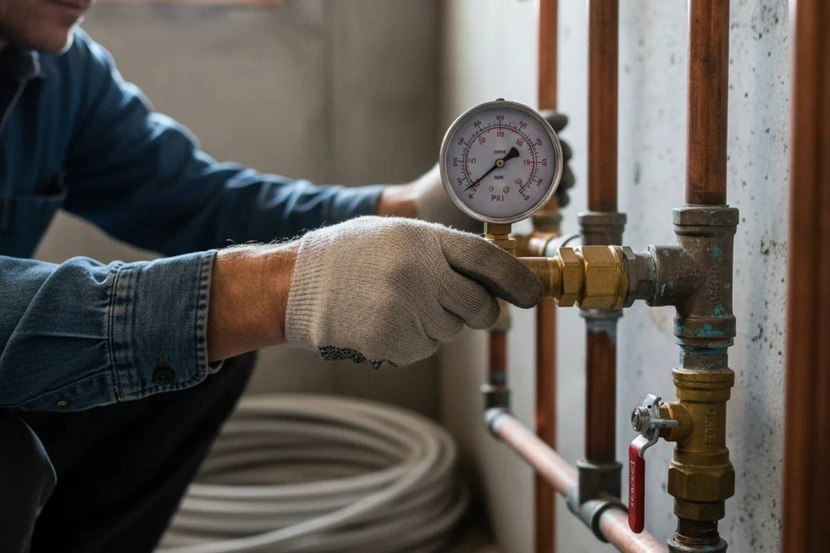 Pressure testing a repaired line during Water Line Repair in Getzville